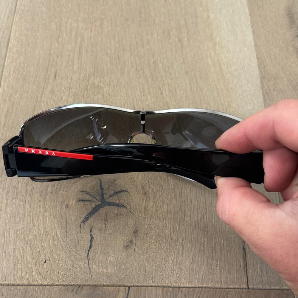 PRADA Black and Gray Shield Sunglasses - Picture 4 of 6